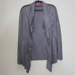 Catherine Malandrino Gray Layered Asymmetrical Jacket Blazer Cardigan size 1X